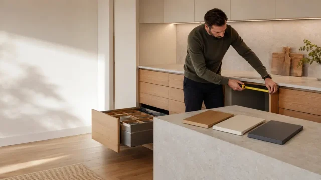 Mutfak dolabı seçerken ölçü, yerleşim, kapak malzemesi, gövde, menteşe, çekmece, depolama ve montaj açısından dikkat edilecek noktaları öğrenin.